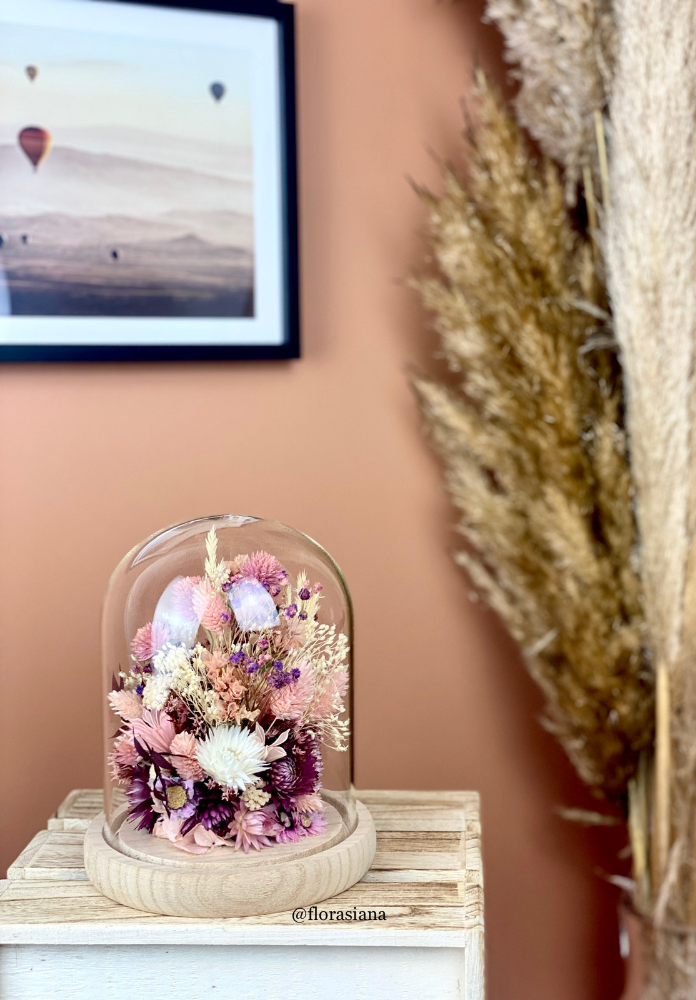 Cloche fleurs séchées cadeau maman