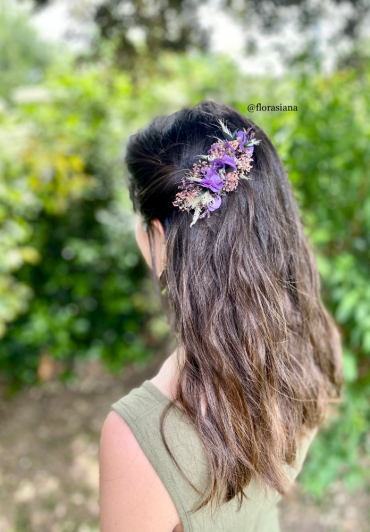 Barrette fleurs séchées