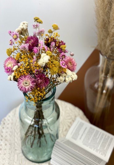 Bouquet fleurs séchées statices blanc Tina