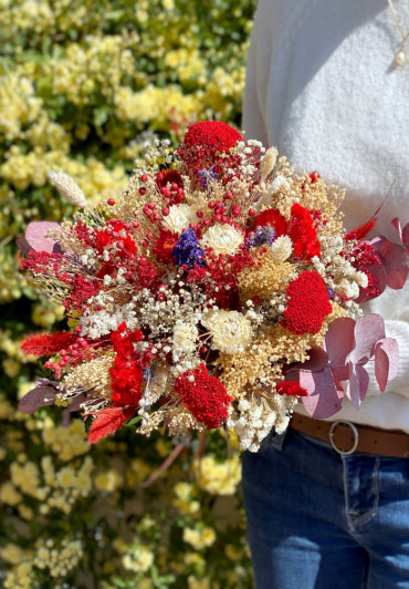 Bouquet de fleurs séchées et fleurs stabilisées Romane