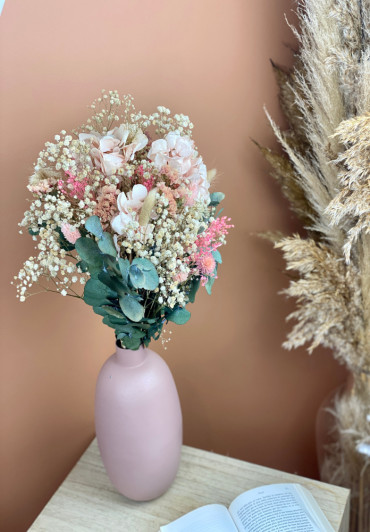 Bouquet de fleurs séchées décoration pastel