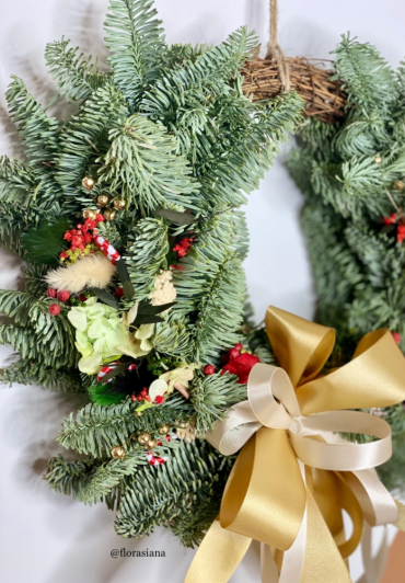 Couronne de l'avent en sapin frais