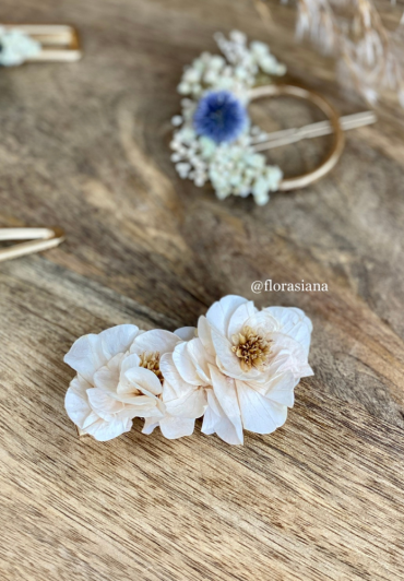 Barrette de fleurs séchées