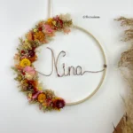 Couronne de fleurs séchées personnalisée Nina fleurs colorées