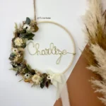 Couronne de fleurs séchées personnalisée champêtre