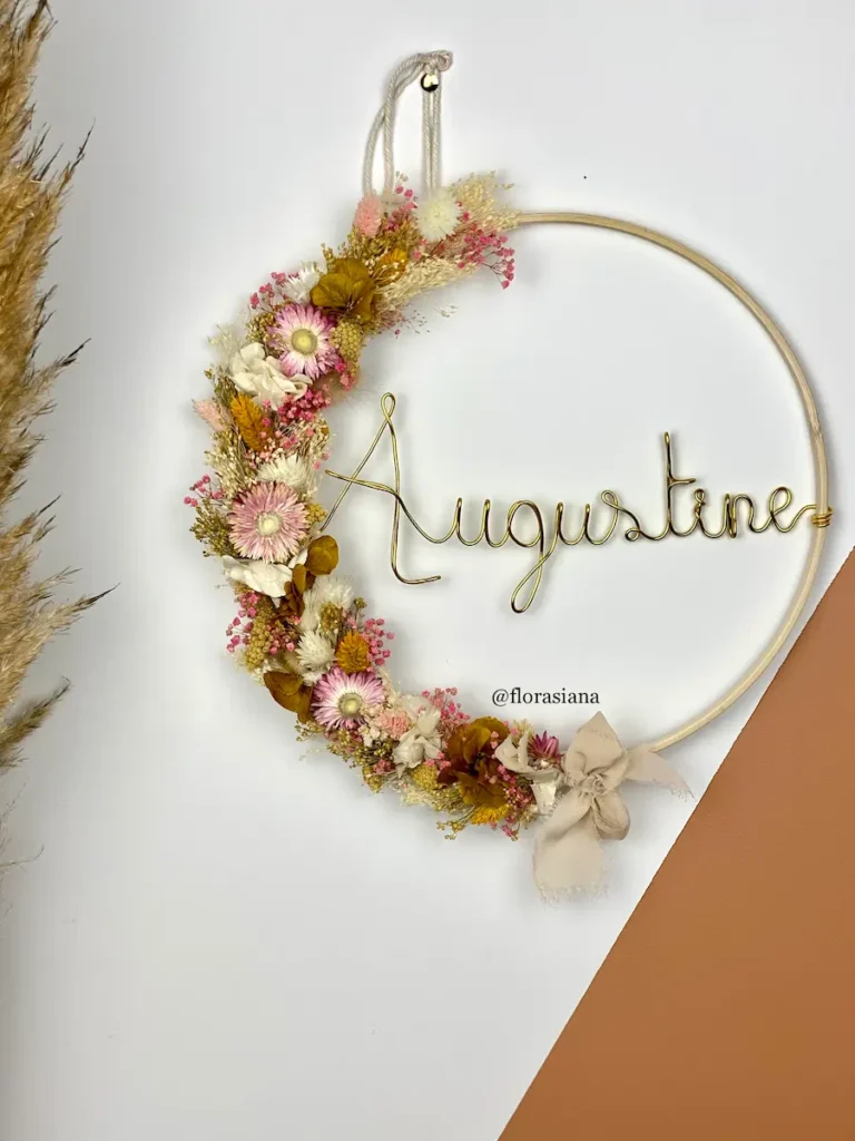 Couronne de fleurs séchées Augustine