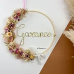 Couronne de fleurs séchées personnalisée Garance prénom fille