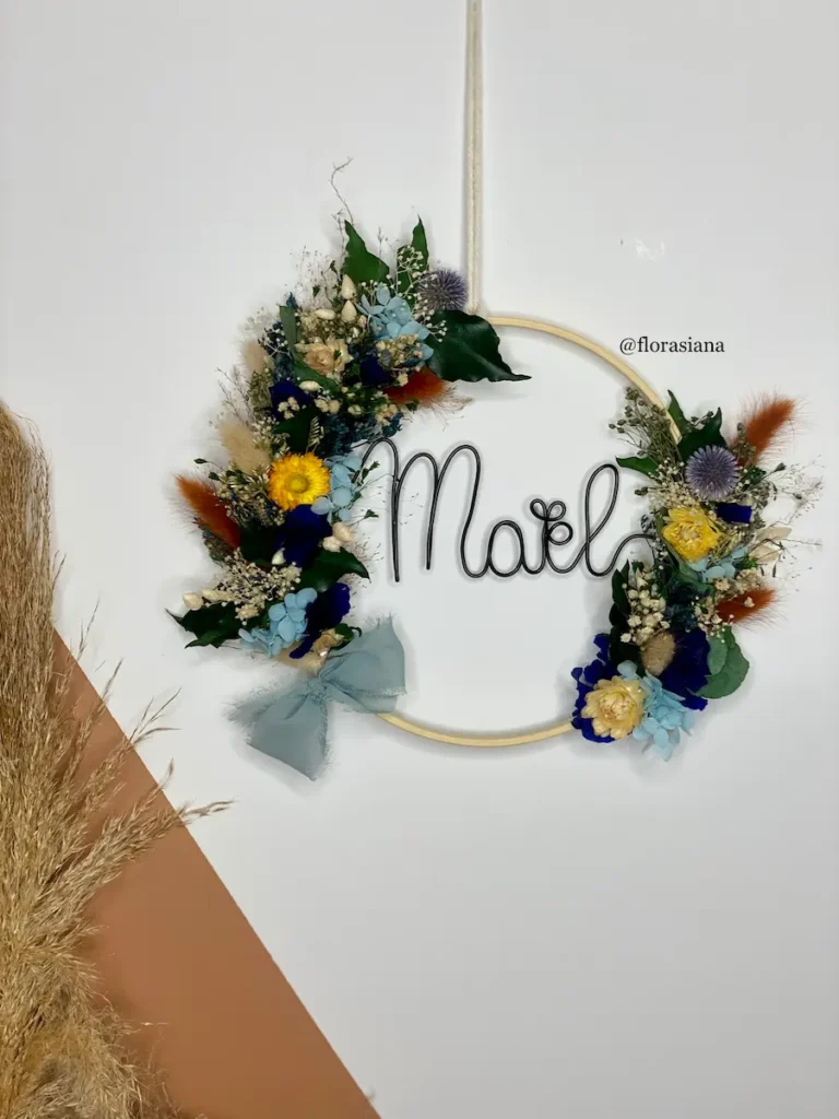 Couronne de fleurs séchées artisanale française