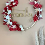 Couronne de fleurs séchées personnalisée FAMILLE